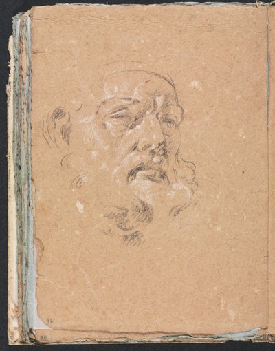 Cuaderno de bocetos de Verona: Cabeza masculina (página 76) de Francesco Lorenzi