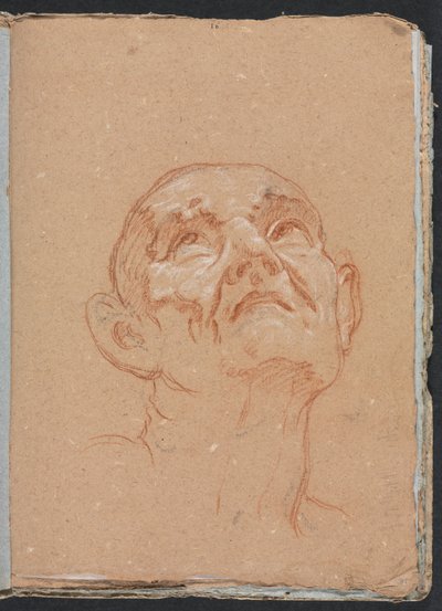 Cuaderno de bocetos de Verona: Cabeza masculina página 31, 1760 de Francesco Lorenzi