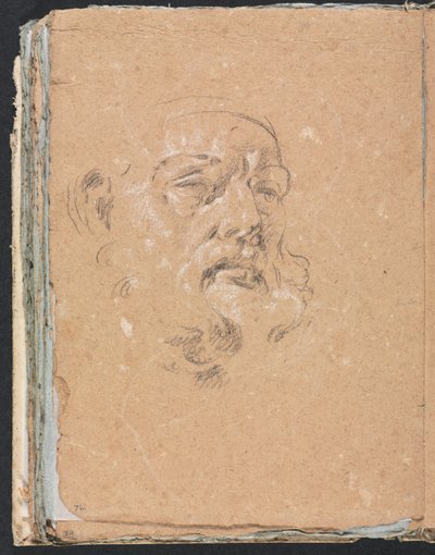 Cuaderno de bocetos de Verona: Cabeza masculina página 76, 1760 de Francesco Lorenzi