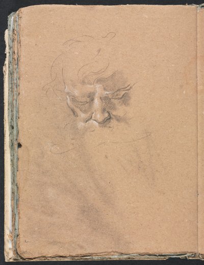 Cuaderno de bocetos de Verona: Cabeza masculina página 80, 1760 de Francesco Lorenzi