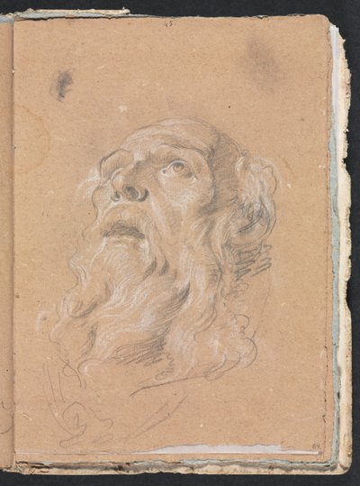 Cuaderno de bocetos de Verona: Cabeza masculina página 89, 1760 de Francesco Lorenzi