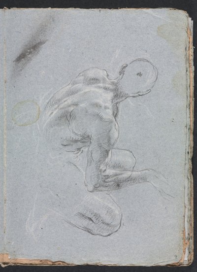 Cuaderno de bocetos de Verona: Desnudo masculino de espaldas (detalle) de Francesco Lorenzi