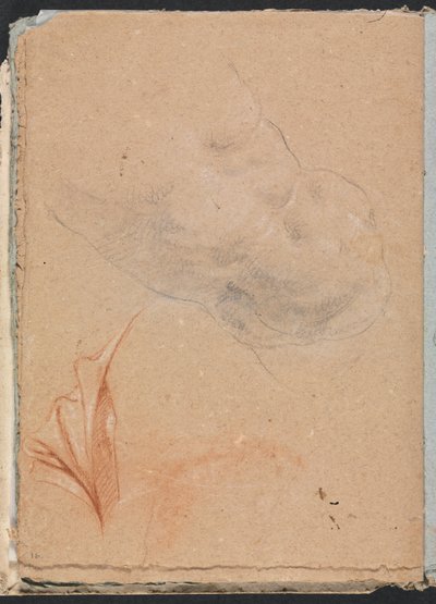 Cuaderno de bocetos de Verona: Torso masculino desnudo con drapeado página 16, 1760 de Francesco Lorenzi