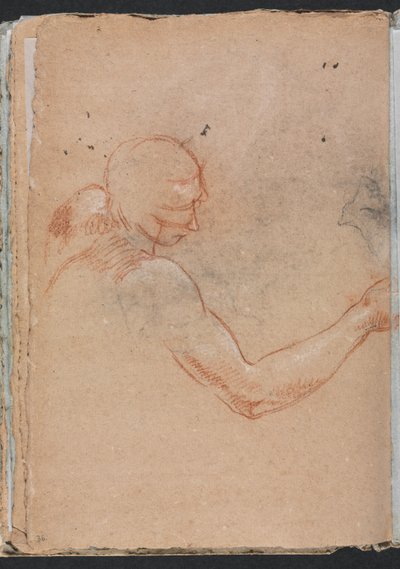 Cuaderno de bocetos de Verona: Desnudo con cabeza y brazo derecho página 36, 1760 de Francesco Lorenzi