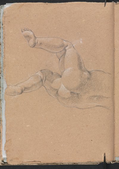 Cuaderno de bocetos de Verona: Putto mitad inferior del cuerpo página 24, 1760 de Francesco Lorenzi