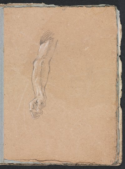Cuaderno de bocetos de Verona: Brazo derecho y mano página 49, 1760 de Francesco Lorenzi
