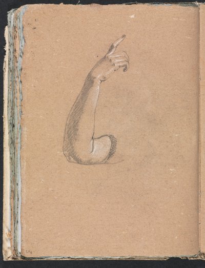 Cuaderno de bocetos de Verona: Brazo derecho y mano página 66, 1760 de Francesco Lorenzi