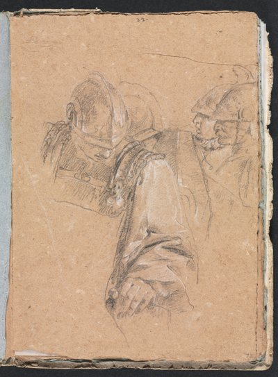Cuaderno de bocetos de Verona: Soldados página 73, 1760 de Francesco Lorenzi