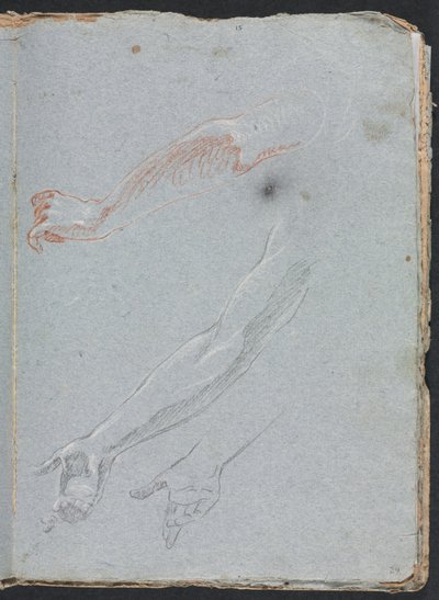 Cuaderno de bocetos de Verona: Estudio de manos y brazos página 29 de Francesco Lorenzi