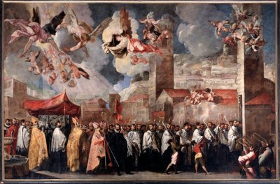 Traslado de los cuerpos de San Dominador, San Pablo y San Anastasio obispos de Brescia de Francesco Maffei