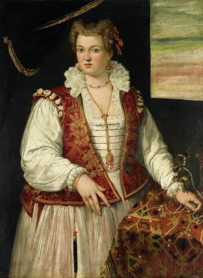 Retrato de una mujer con una ardilla de Francesco Montemezzano (attributed to)