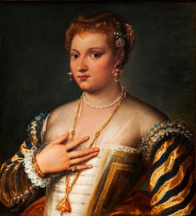 Retrato de una joven veneciana (óleo sobre lienzo) de Francesco Montemezzano