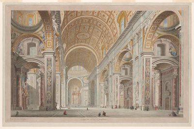 Vista interior de la Iglesia de San Pedro en el Vaticano de Francesco Panini