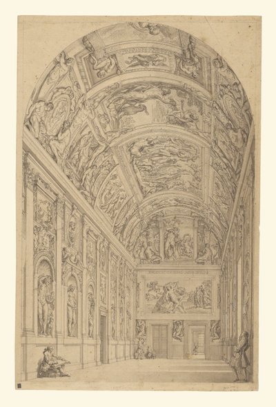 Vista de la Galería Farnesio, Roma de Francesco Panini