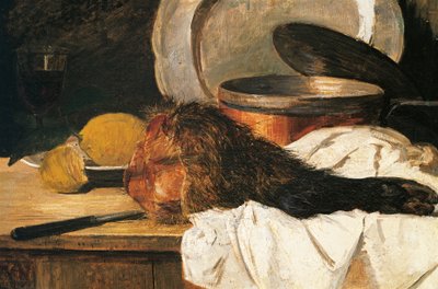 Bodegón con pata de jabalí (óleo sobre lienzo) de Francesco Paolo Palizzi