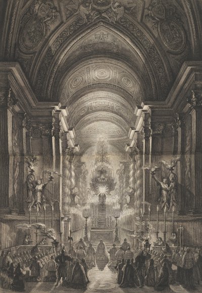 Ceremonia celebrada en la Capilla Paulina, Vaticano, 1787 de Francesco Piranesi