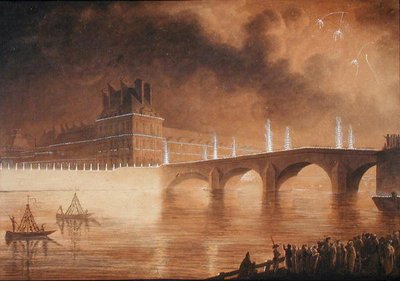 Iluminación del Muelle y Puente de las Tullerías de Francesco Piranesi