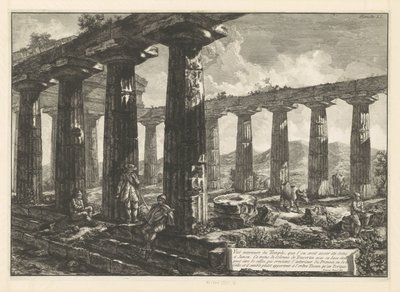Templo de Juno en Paestum Vue intérieure du Temple, que l