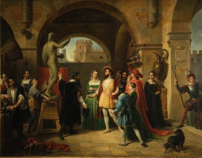 Francisco I en el estudio de Benvenuto Cellini, 1837 de Francesco Podesti