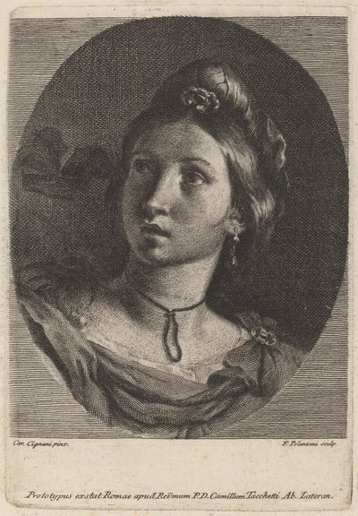 Cabeza de una joven de Francesco Polanzani after Carlo Cignani