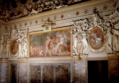 Arquitectura: detalle de la habitación de Anne de Pisseleu, Duquesa de Etampes (1508-1580), favorita de Francisco I, en el castillo de Fontainebleau de Francesco Primaticcio