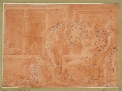 Odysseus wäscht seine Hände de Francesco Primaticcio