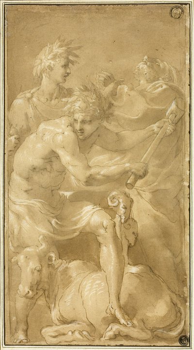 Sacrificio de un toro de Francesco Primaticcio