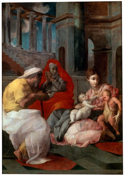 La Sagrada Familia con San Juan Bautista y Santa Isabel, 1541 de Francesco Primaticcio