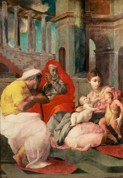 La Sagrada Familia con Santa Isabel y San Juan Bautista, 1541-3 de Francesco Primaticcio