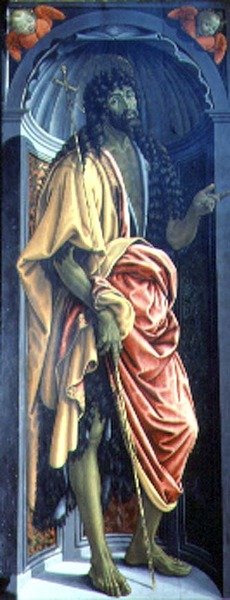 San Juan Bautista, panel lateral del Tabernáculo de los Sacramentos, c.1484-6 (detalle) de Francesco and Raffaello Botticini