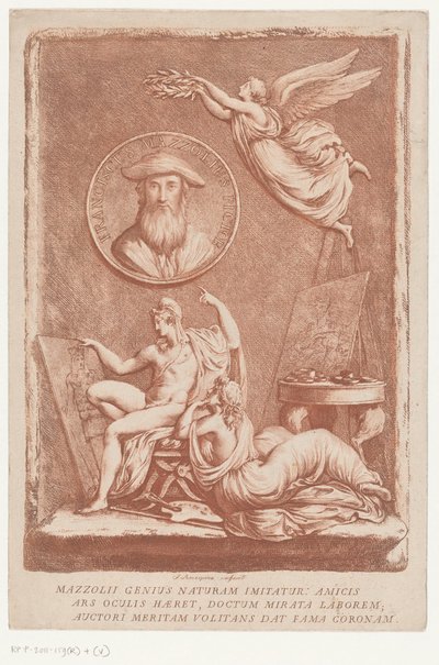 Alegoría del artista Francesco Mazzoli, conocido como Parmigianino de Francesco Rosaspina