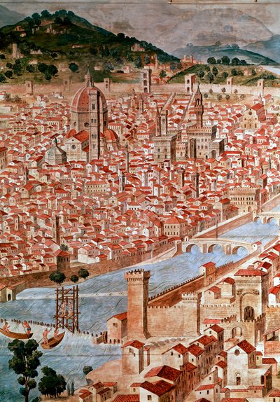 Pianta della Catena (detalle de un mapa de la ciudad de Florencia) de Francesco Rosselli