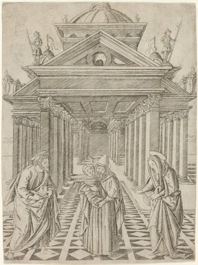 La presentación en el templo, lámina cuatro de la Vida de la Virgen y Cristo de Francesco Rosselli