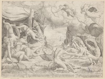 Apolo y Diana matan a los hijos de Niobe de Francesco Salviati
