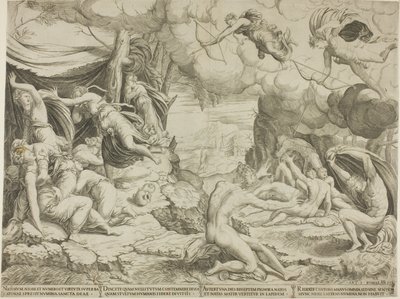 La muerte de los hijos de Niobe de Francesco Salviati