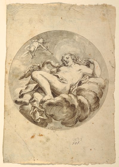 Proyecto para un Fresco en el Techo: Leda y el Cisne de Francesco Saverio Mergolo