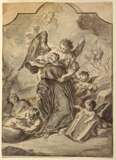 Visión de un Monje Benedictino Santo de Francesco Saverio Mergolo