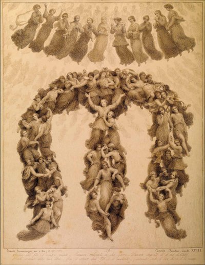 Ilustración de la Divina Comedia de Dante Alighieri Paradiso canto XVIII de Francesco Scaramuzza