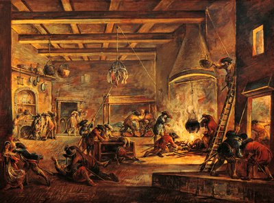 Cocina de pillaje, de Francesco Simonini (1669-1753). de Francesco Simonini