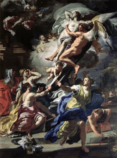 Bóreas raptando a Oritía, hija de Erecteo, 1729 de Francesco Solimena