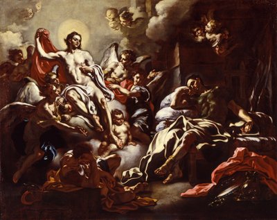 Cristo apareciendo en un sueño a San Martín, c.1733 de Francesco Solimena