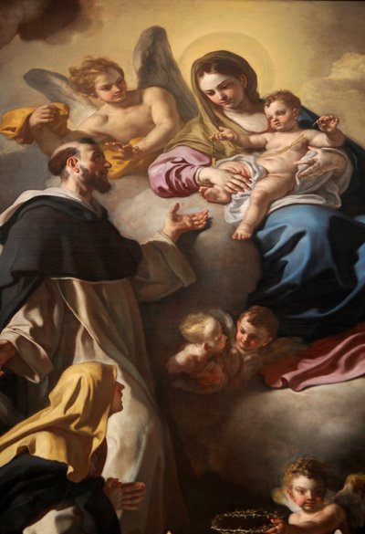 Madonna del Rosario con los santos Domingo y Catalina de Francesco Solimena