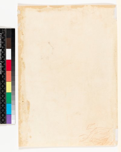 Recto: Hoja de estudio. Verso: Ligeros garabatos de tinta, posiblemente un estudio de drapeado?, 1700-1799 de Francesco Solimena