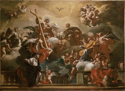 La Santísima Trinidad con San Felipe Neri en la Gloria, c. 1727-1730 de Francesco Solimena
