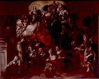 La Santísima Trinidad con la Madonna y los santos, c.1705 de Francesco Solimena