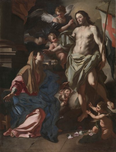 El Cristo resucitado apareciendo a la Virgen, c. 1708 de Francesco Solimena