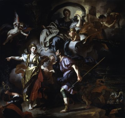 La caza real de Dido y Eneas, c.1712-14 de Francesco Solimena