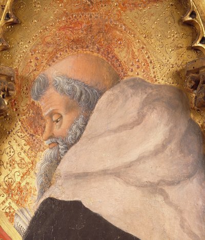 Perfil de Dalbono Edward detalle del Retablo de Lazara, de Francesco Squarcione (1397-1468), temple sobre tabla de Francesco Squarcione