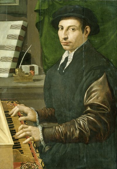 Retrato de un hombre haciendo de virginal de Francesco Traballesi