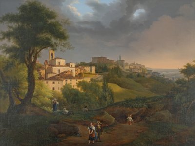 Vista del Borgo, Canale en Bérgamo de Francesco Trecourt